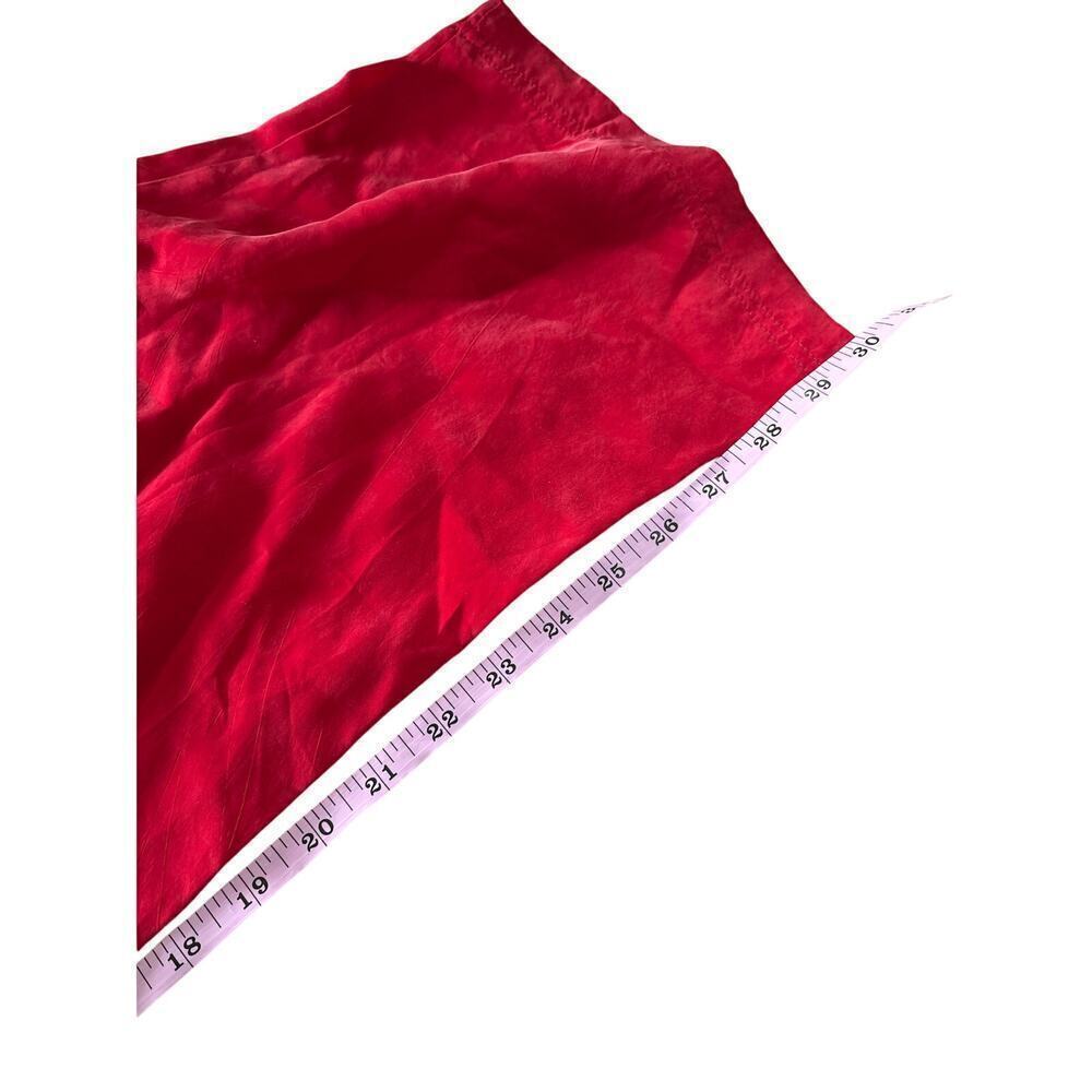 Vintage Carole Little Red Rayon Pants (Silk Feel) - Size 12 - Picture 5 of 5